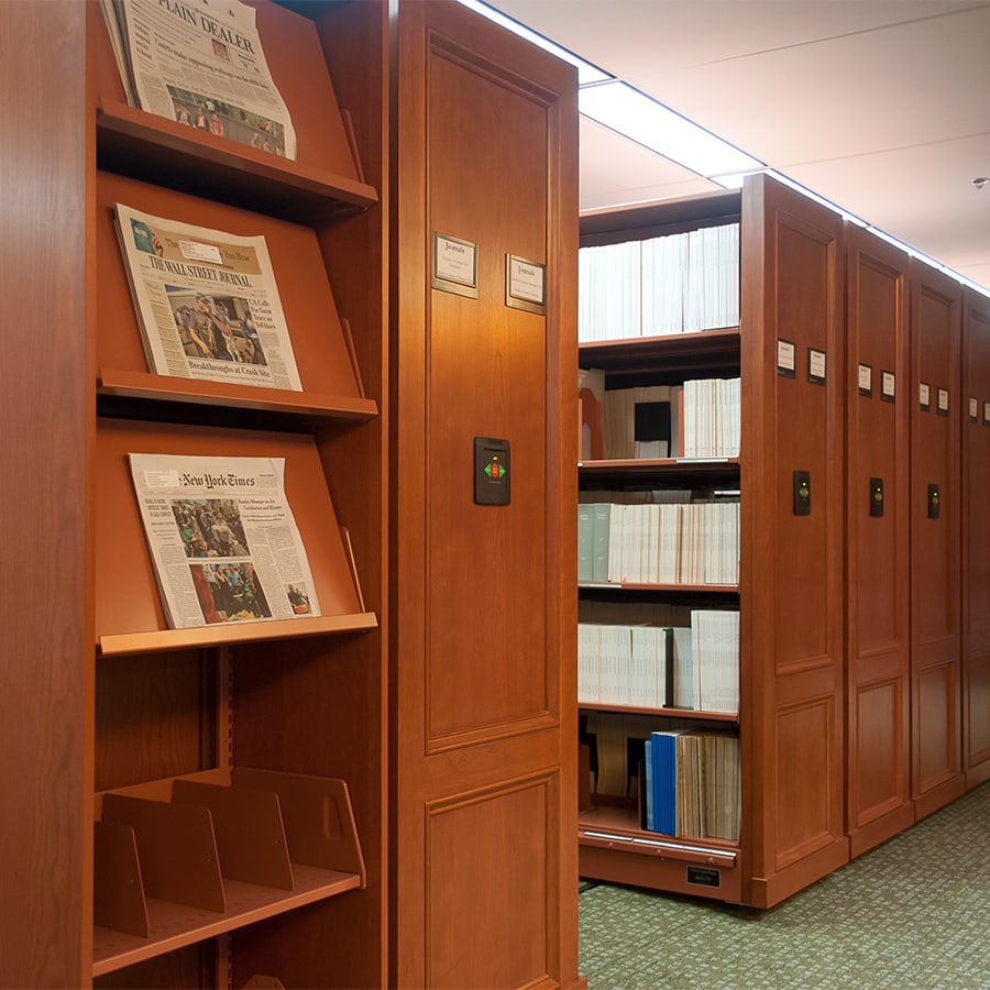 Compact Shelving in Corporate Library