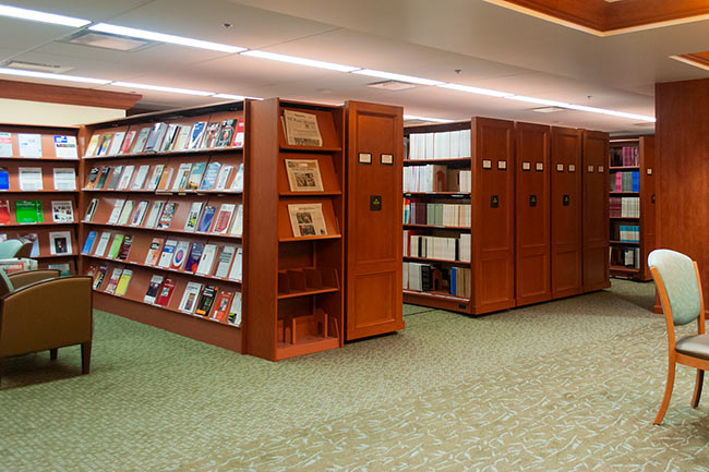 Electrical Powered Mobile Shelving in Corporate Reference Library