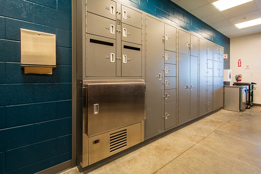 Evidence Storage Lockers with Drop Slots and Refrigerated Locker