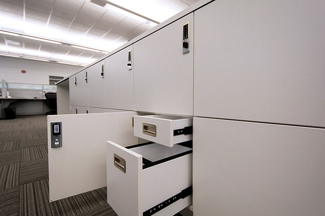 Laminate Modular Lockers Provide Secure Storage for Office Environments