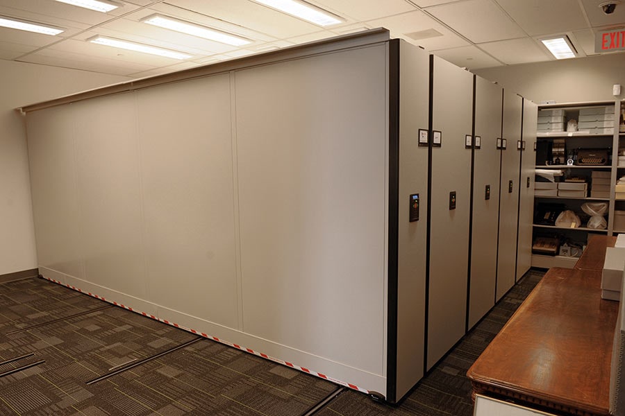 Police Records Securely Stored in Powered Moveable Shelving System