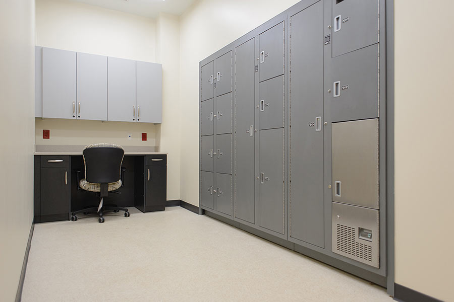 Secure Lockers in Evidence Processing Area