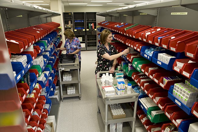 Bin Shelving Keeps Prescriptions Organized - In Pharmacy