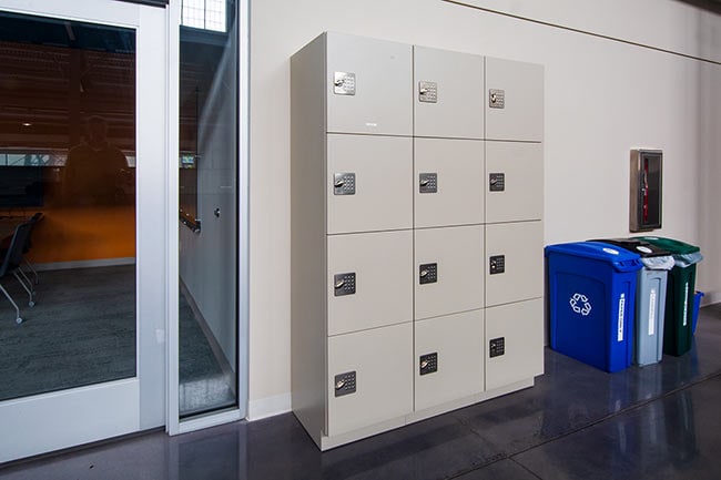 Day-Use Lockers Outside of a Classroom