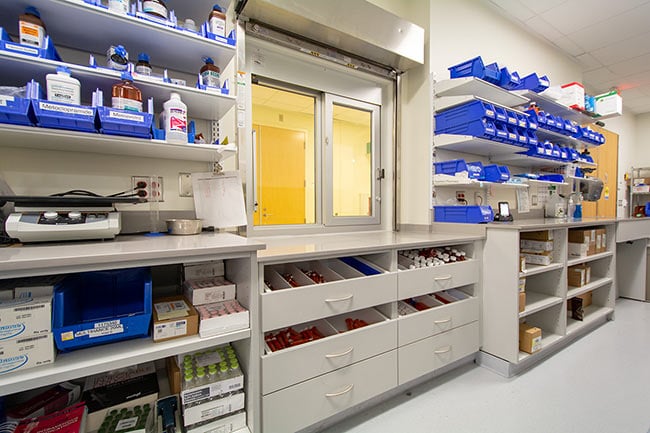 Pharmacy Organized with Modular Casework and Shelving