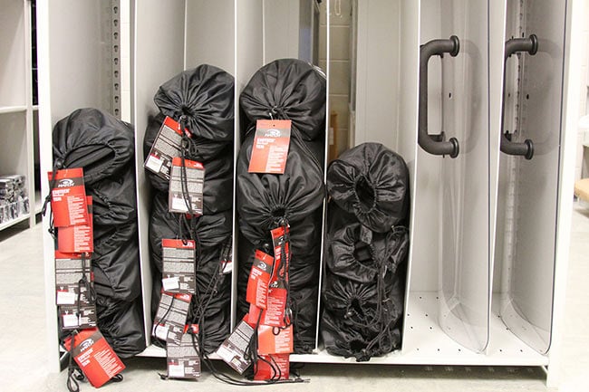 Police Gear Stored on 4-Post Shelving