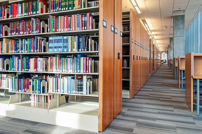 Powered Mobile Shelving in Law School Library