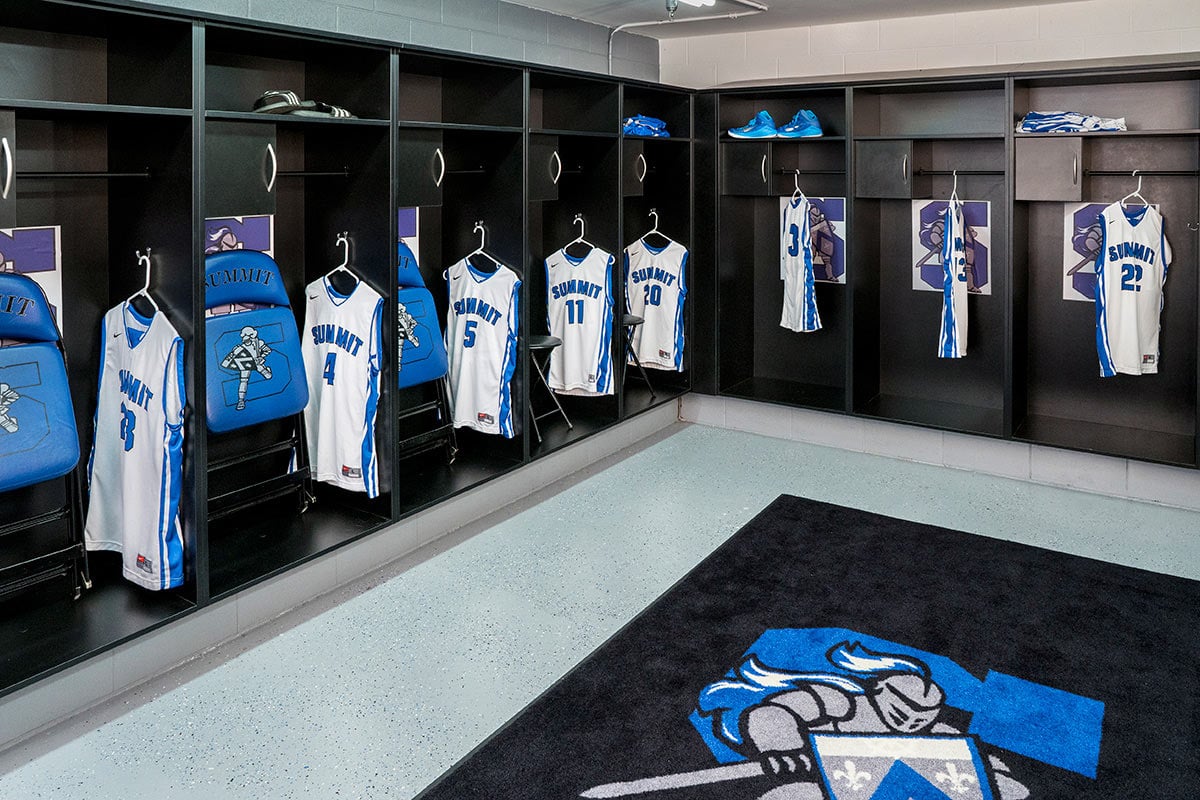 Basketball Uniforms Stored in Modular Laminate Lockers