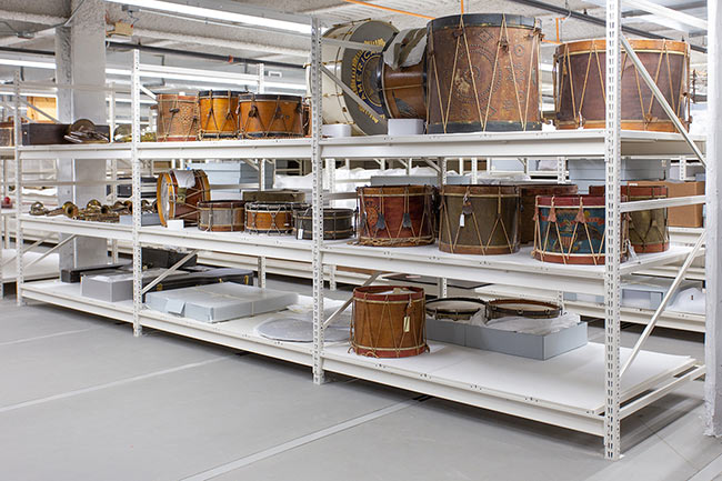 Drum Collections Stored on Wide-Span Shelving