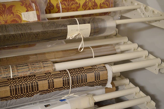 Textiles from Civil War Era Stored on Cantilever Rack