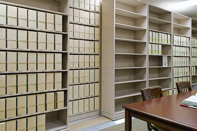 Bi-File Shelving Storing County Archive Documents