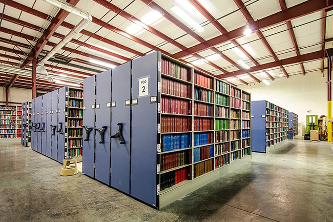 Compact Movable Shelving for Off-Site Library Storage