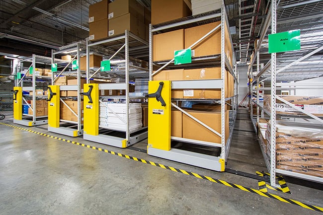 Facilities Supplies Stored on ActivRAC High-Density Shelving