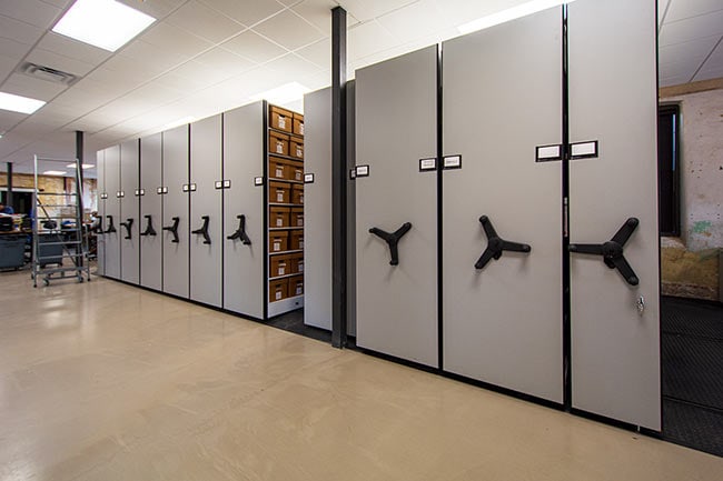 Mechanical-Assist Compact Shelving System for Health Records
