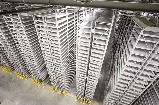 Static High-Bay Shelving for Campus Library Excess Storage