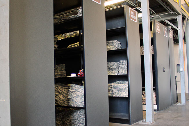 4-Post Shelving Storing Uniforms in Central Issue
