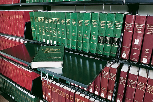 Corporate Library Shelving with Reference Shelf