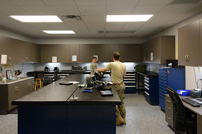 Modular Casework in Military Maintenance Workroom