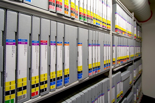 Organized File Room Shelving