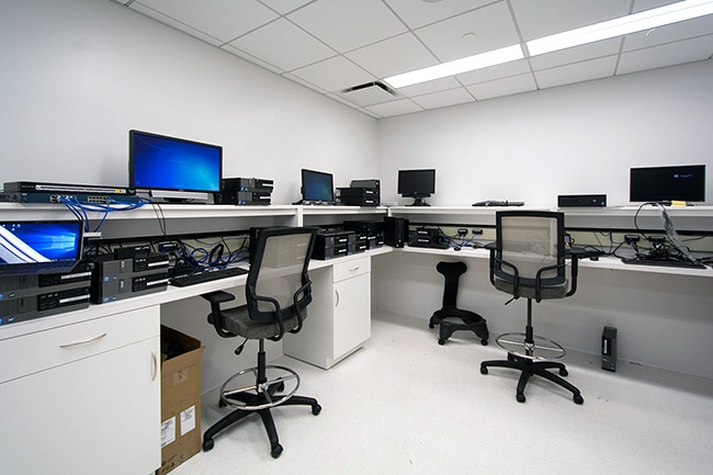 Work Stations with Cabinets for IT Diagnostics Room