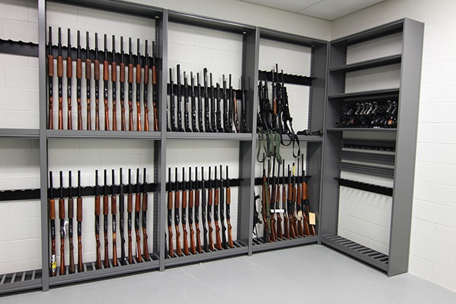 Armory Storage Shelving for Law Enforcement Facility 