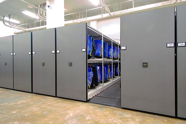 Inmate Property Bags Stored in Compact Shelving