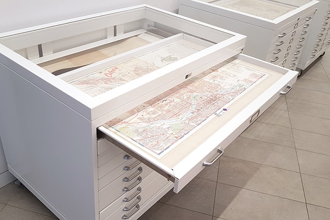 Map Cabinet with Display Top