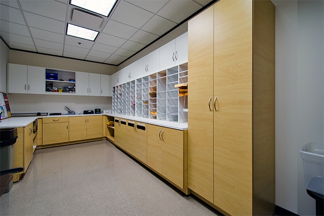 Modular Casework and Sorters in Campus Mail Room