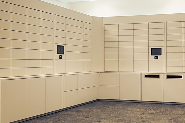Parcel Delivery Smart Lockers in Campus Mail Center