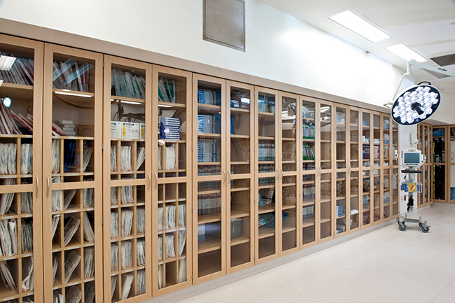 Procedure Room Storage in Modular Casework Cabinets