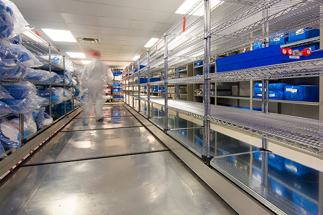 Wire Shelving in Sterile Processing Area