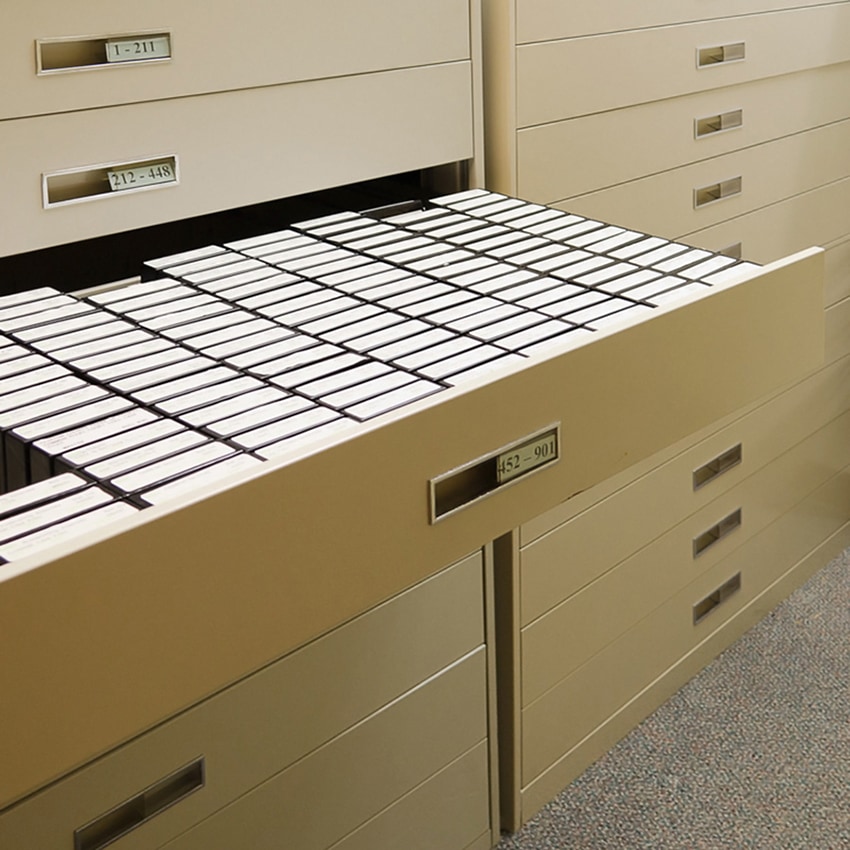 Archived-Media-Storage-Cabinets-Drawer-Open