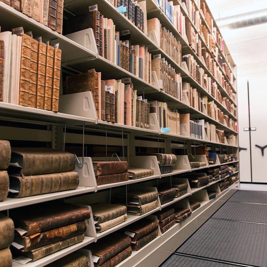 Special-Collections-Stored-on-Cantilever-Shelving