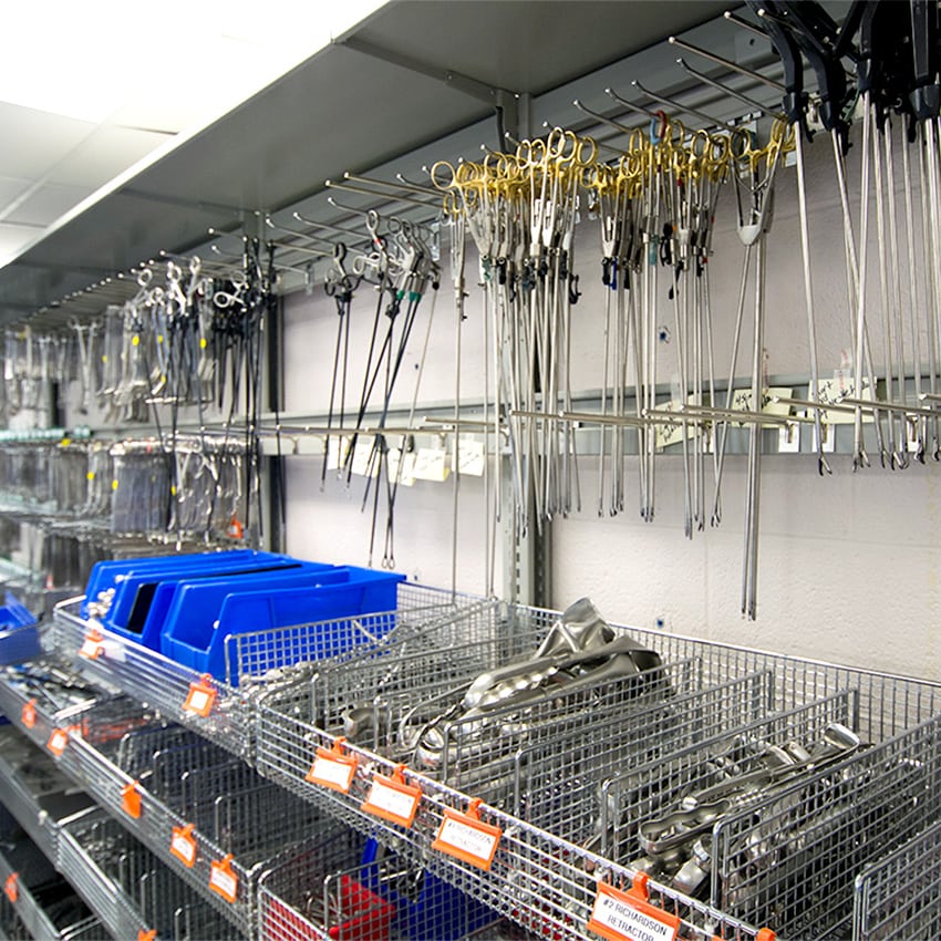 Surgical-Supplies-Stored-on-Bin-Shelving