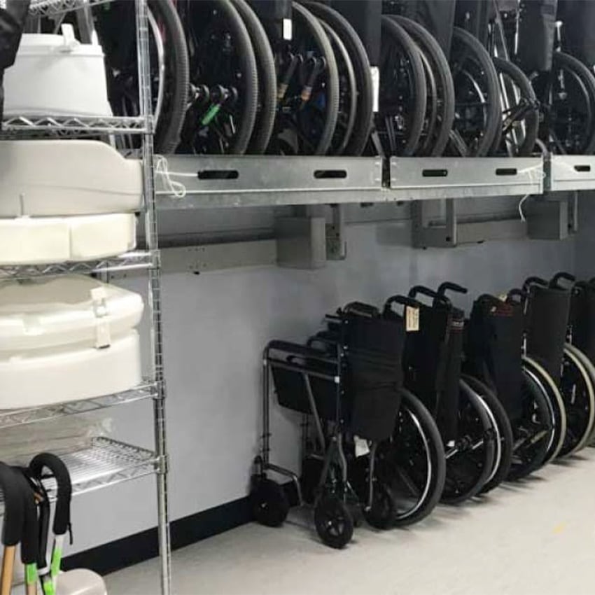 Hospital-wheelchair-storage