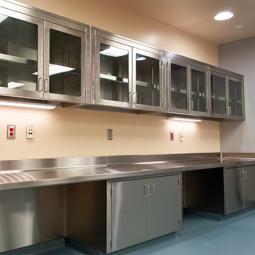 Glass-Doors-on-Stainless-Steel-Cabinets