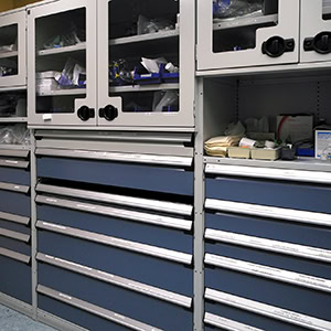 Workstations-Checking-Areas-Shelving-with-Drawers