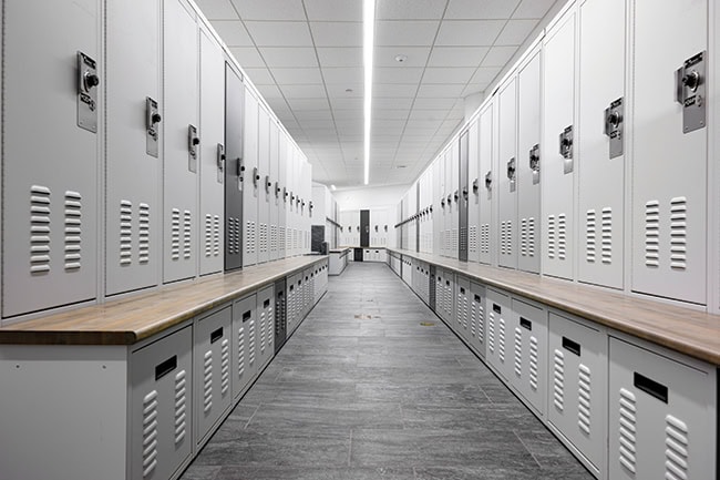 Personal Storage Lockers with Bench Seating